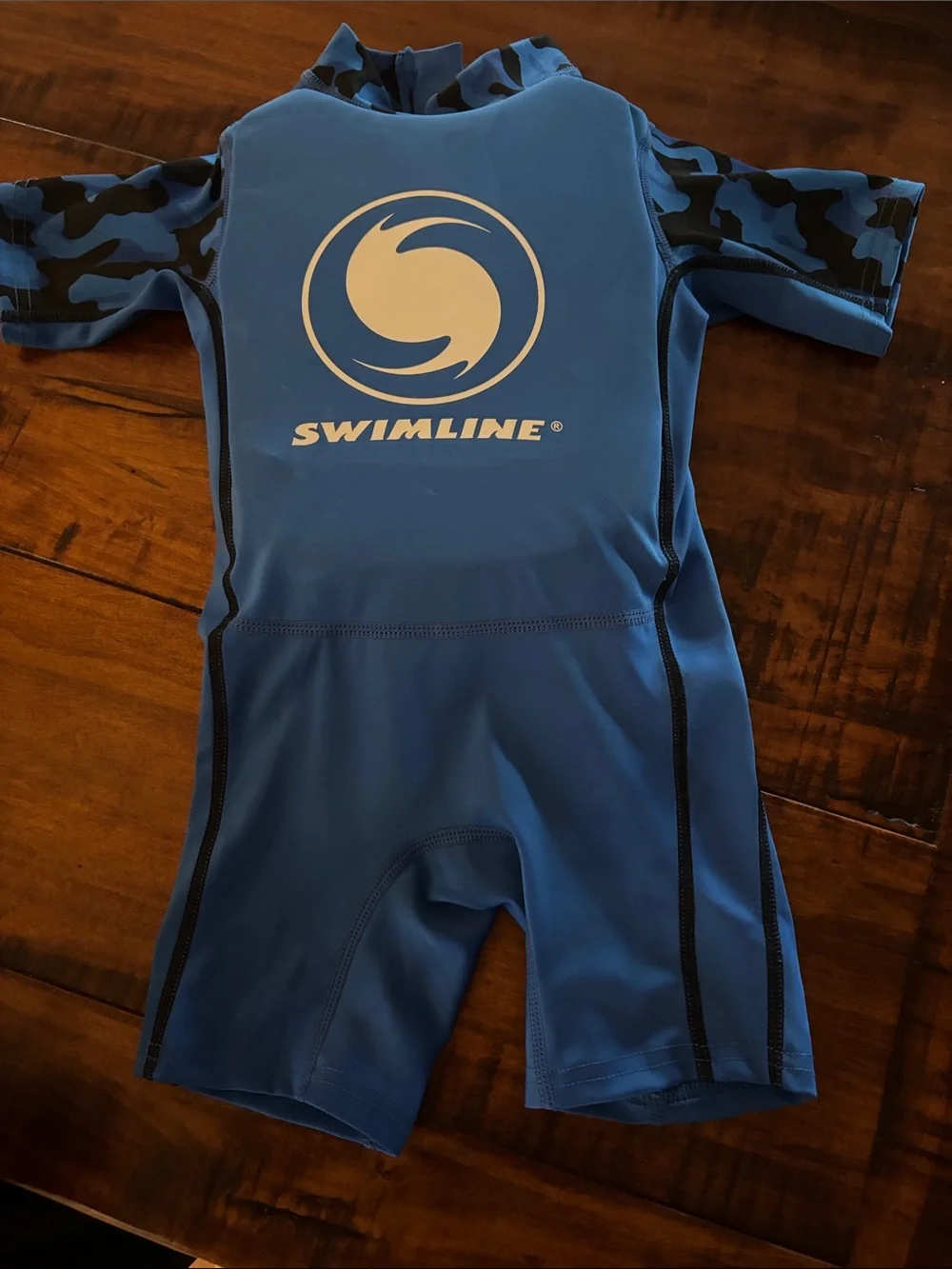 Kids Blue Rashguard One-Piece Swimsuit